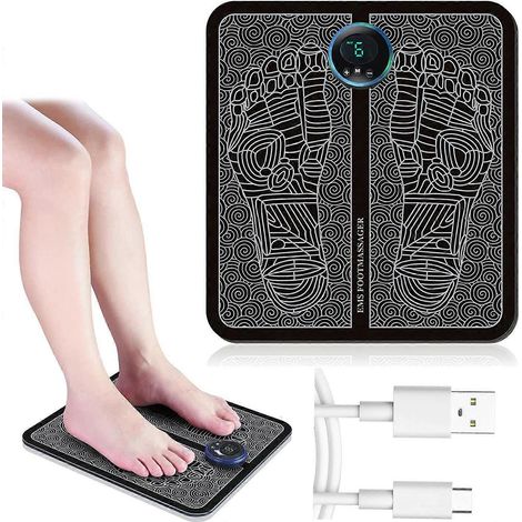 Appareil de massage électrique pour les pieds, 6 modes et 9 niveaux d'intensité, appareil portable pour soulager la douleur et améliorer la circulation sanguine. (1/5)