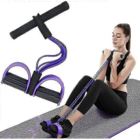 Bande de résistance élastique à 4 tubes pour pédalier de yoga compatible avec les exercices abdominaux. (1/4)
