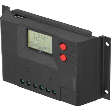 Contrôleur de chargeur solaire 12 V/24 V avec identification automatique, protection de circuit durable, écran LCD, contrôleur solaire domestique 10 A (1/5)
