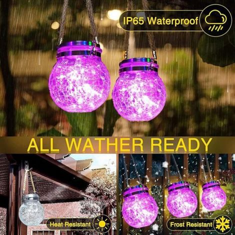 Lanterne solaire décorative - ® - 30 LED - Étanche IP65 - Énergie solaire - Suspension extérieure - Rose