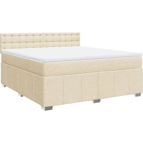 Maison Exclusive - Boxspringbett mit Matratze Creme 180x200 cm St