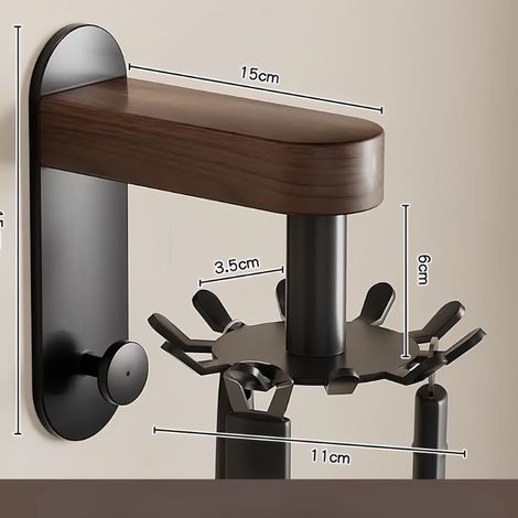 Portautensili da cucina autoadesivo in noce da parete con 10 ganci e 1 gancio robusto - Per appendere pentole, padelle, spatole, cucchiai - ALTRO (1/3)