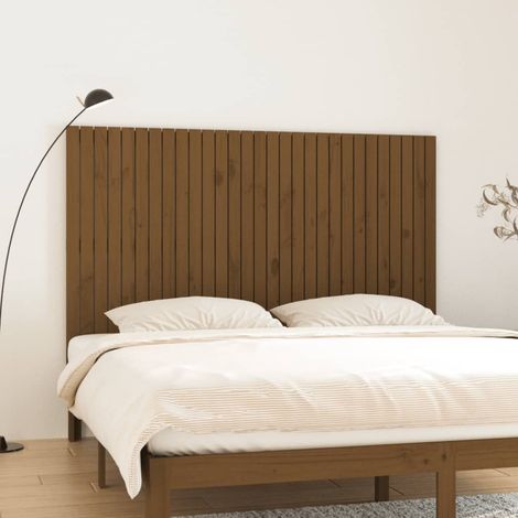 Wand-Kopfteil Honigbraun 185x3x110 cm Massivholz Kiefer (1/5)