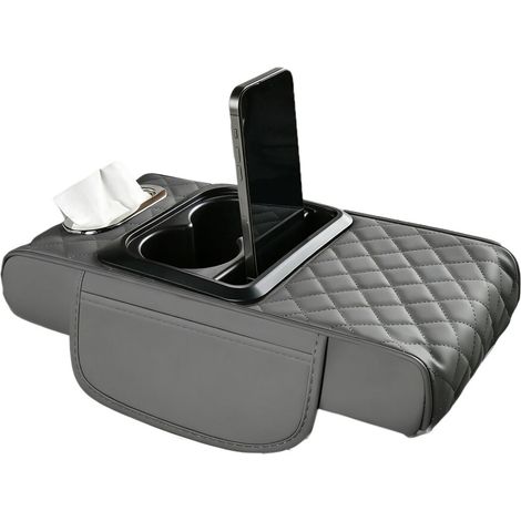 Coussins d'accoudoir de console centrale en cuir pour-Gris (1/2)