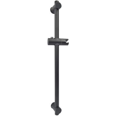 Coulissant pour barre de douche barre de douche en acier inoxydable noire hauteur totale 660 mm avec support de montage réglable en hauteur et en inclinaison (1/5)