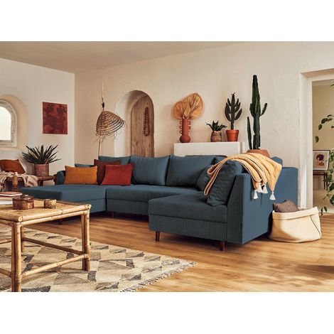 Rune – wohnlandschaft rechts – 7-sitzer – aus cord - nachtblau