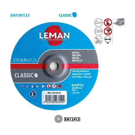 Metall-Trennscheibe Classic ø 115 Bohrung 22,23 Stärke 3 mm Versetzt F42 Packung zu 25 (1/2)