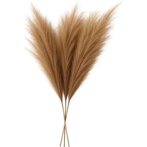 Décoration artificielle d'herbe de la pampa marron style bohème - Lot de 3 plantes de 100 cm, idéal pour la décoration de mariage, le salon et la chambre. (1/5)