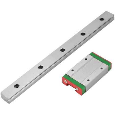 Rail de guidage linéaire LML15H, longueur 200 mm, avec 1 bloc coulissant d'extension. (1/5)