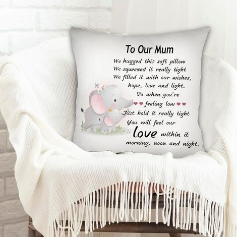 Housse de coussin 45x45 cm en polyester rustique pour anniversaire, naissance de bébé, la Saint-Valentin