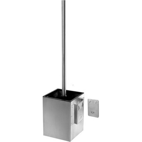 Portascopino WC design quadrato sospeso in acciaio inox finitura satinata KAM820SC kamalu