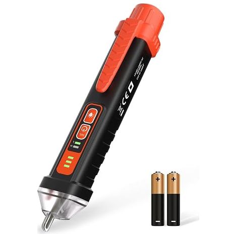 Non-Contact Voltage Detector, Voltage Tester with Dual Sensitivity 12/48V-1000V, Phase/Neutral Wire Test, Sound & Light Buzzer, Flashlight, NCV Voltage Tester Pen (1/5)