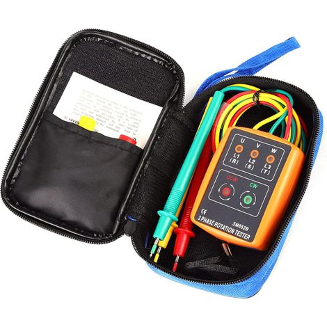 Testeur d'Indicateur de Rotation d'ordre de Séquence, Testeur de Mesure Rapide et Précis, Indicateur de Rotation de Phase Ouverte avec LED et Buzzer Sonore, Idéal pour 60 V 600 V AC 3 20 (1/5)