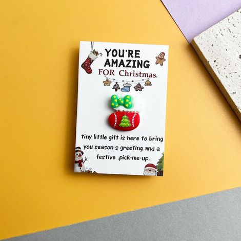 Série Noël - Cartes de vœux de Noël en résine, cadeaux de remerciement inclus -- Chaussettes (10 pièces) --