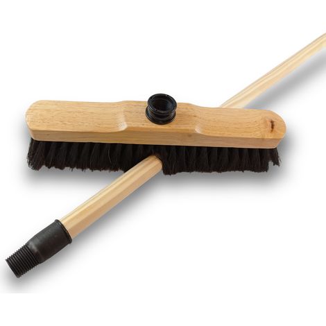 Balais ménage droit luxe Garnissage soie 50 mm - A l'unité - Avec manche - vernis naturel (1/5)
