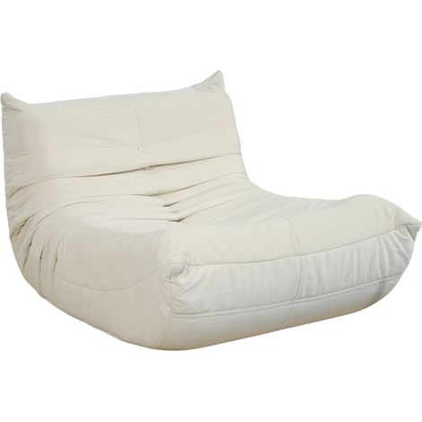 DERRY - Fauteuil compressé en velours beige