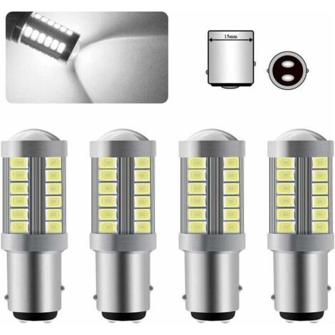 4 X 1157 BAY15D LED Ampoule Blanc Super Brillant 6000K 5630 33 SMD Canbus feu de Freinage Ampoule 12V