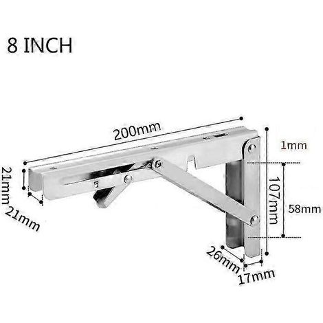 Supports d'étagère pliables 6-24 pouces (2 pièces) en acier inoxydable robuste, pour table, établi, gain de place, bricolage (1/5)