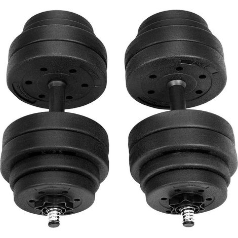 Kit haltères musculation 30 kg poids réglable pour hommes et femmes musculation prise de masse fitness 1 paire noir (1/5)