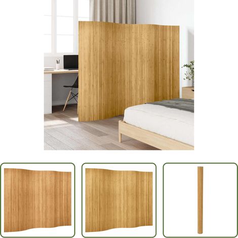 Écran d'intimité - Cloison de séparation bambou naturel largeur 250 cm hauteur 165 cm (1/5)