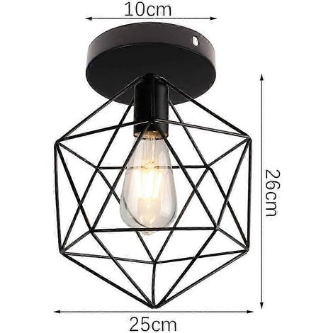 Plafonnier moderne style industriel vintage, abat-jour rétro, luminaires de style loft, éclairage intérieur pour salon, cuisine et décoration (Modèle 8) (1/5)