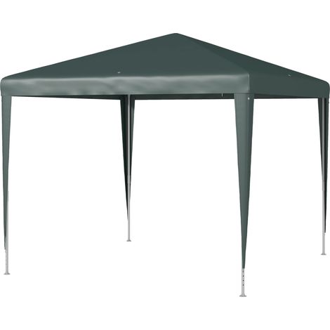 Gazebo 2,7x2,7 m montage rapide clic cadre acier inoxydable vert foncé