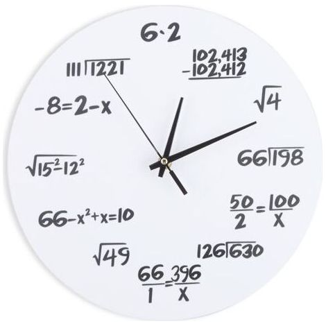 3D-Wanduhr, dekorative Uhr mit mathematischen Formeln für Kinderzimmer, Babyzimmer, Wohndekoration (1/5)
