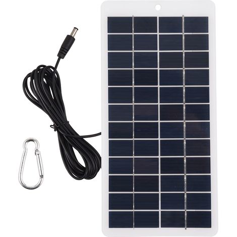 Panel solar policristalino 5W 12V, mini módulo solar portátil de alta potencia con puerto CC (1/5)