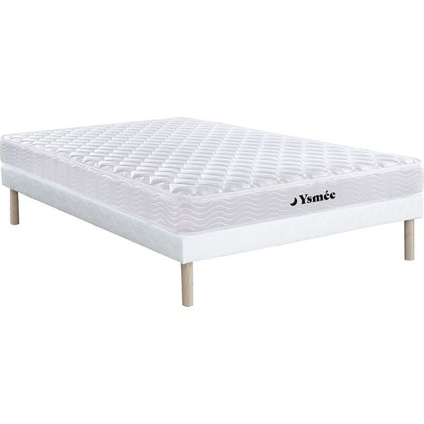 Ensemble 140 x 190 cm sommier + matelas ressorts et mémoire de forme ép.15cm - WOLKENLOS de YSMÉE