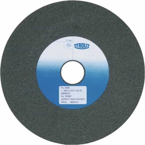 TYROLIT Schleifbockscheibe Ø 200 x B 25 x 32 mm Körnung 80 Siliciumcarbid - 3210