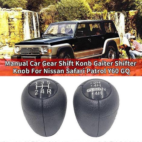 Pommeau de levier de vitesse manuel pour soufflet de levier de vitesse de voiture Nissan Safari Patrol Y60 GQ (1/5)