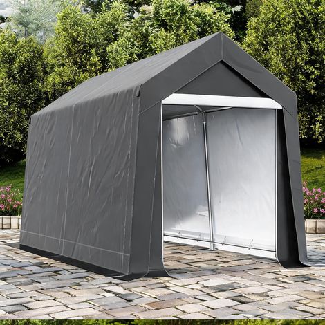 Abri de jardin dunkelgrau en stahl PE 210 x 360 x 235 cm (1/5)