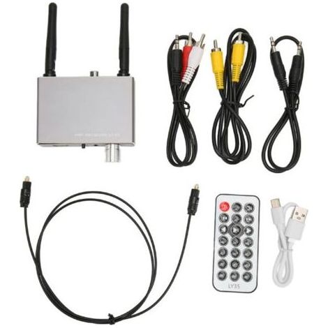 Transmetteur récepteur Bluetooth - LY35 - V5.3 - Coaxial Toslink - 64 Go max - Aluminium (1/4)