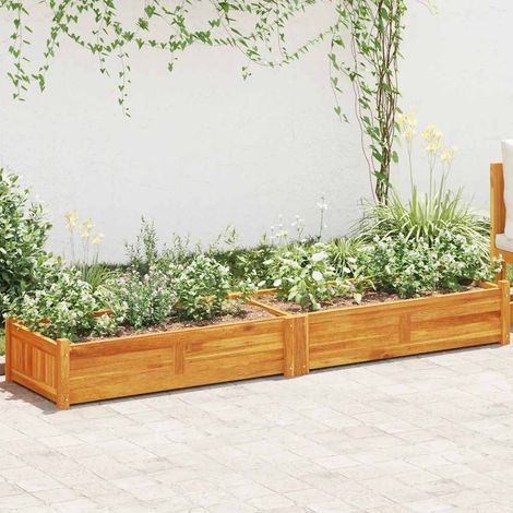vidaXL Arriate de madera de acacia 200x50x25 cm (1/5)