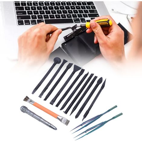 Kit d'outils de réparation électronique, levier, brosse, pince à épiler en alliage de titane, stylo brise-écran, kit 14 en 1 (1/5)