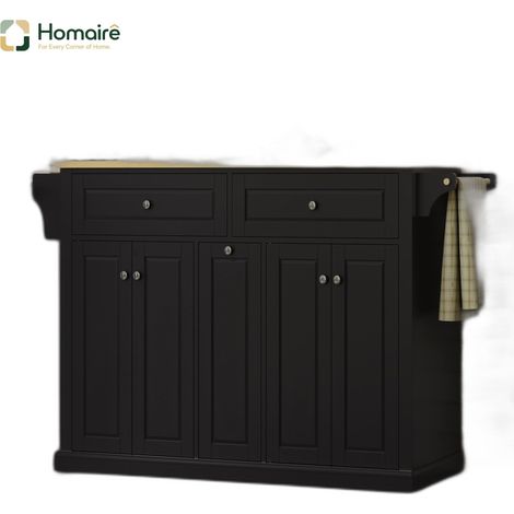 Küchenwagen aus MDF schwarz 121 x 69 x 89 cm HOMAIRE (1/5)