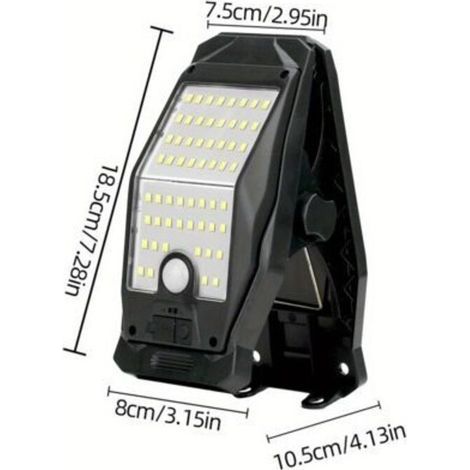 Lampe LED Solaire à Détecteur de Mouvement – Lampadaire d’Extérieur à Clipser, Rechargeable USB, IP44 pour Jardin, Patio et Terrasse (1/5)
