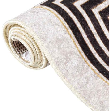 Maison Exclusive - Teppich Waschbar 160x230 cm Hellbeige (1/5)