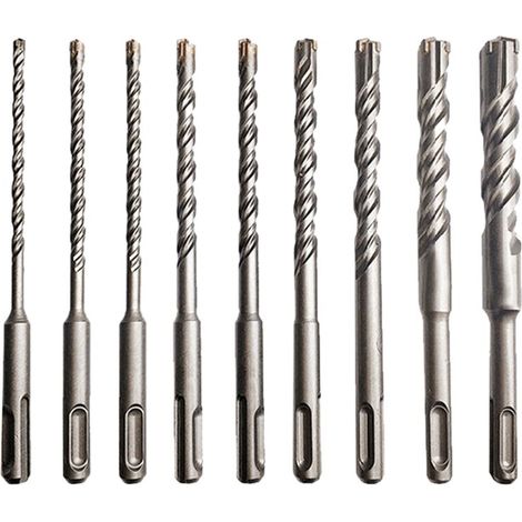 Coffret de 9 forets à béton SDS Plus de 160 mm avec marteau multipoint à double spirale (1/5)