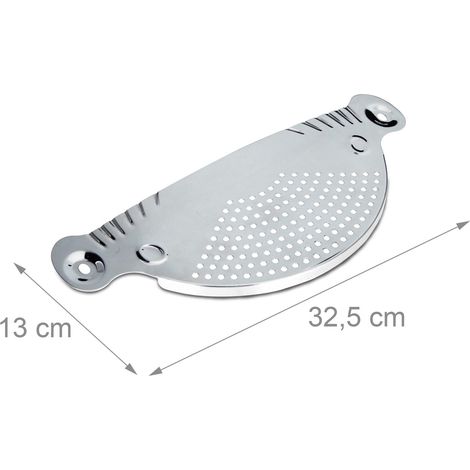 Escurridor de pinza para cacerola 32,5 x 13 cm manejable práctico compacto de acero inoxidable plateado 130003706 (1/3)