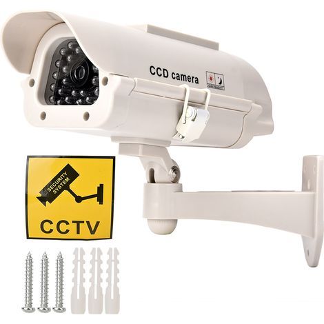 Simulation camera, fake solar ABS silver for indoor and outdoor use, office, home (1/5)