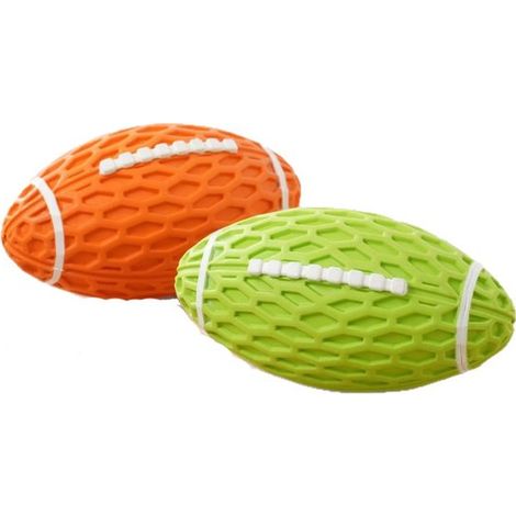 Pelota de juguete para mascotas de 2 piezas, Pelota de juguete resistente a las mordeduras, Pelota de goma para masticar, Naranja y verde (1/5)