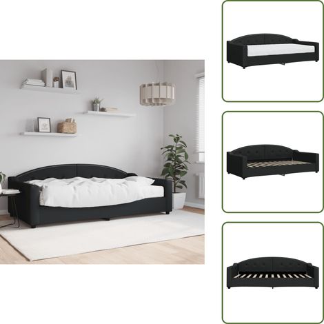 Sofá cama negro - vidaXL Sofá cama con colchón tela negro 100x200 cm - Sofá cama con espuma