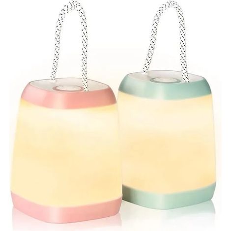 Lot de 2 lampes de camping LED, lanterne portable à piles, 3 modes, veilleuse, randonnée, tente, intérieur/extérieur YYV (1/4)