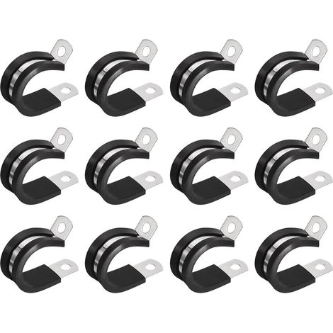 Collier de Serrage 22mm 304 Inox Acier Caoutchouc 12pcs (1/4)