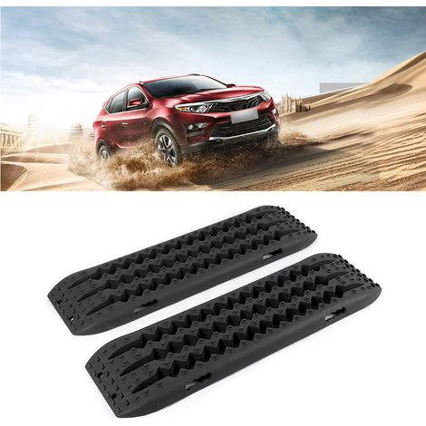2 plaques de récupération pour sable et neige, échelle pour pneus tout-terrain 4x4 10T (noir) (1/5)