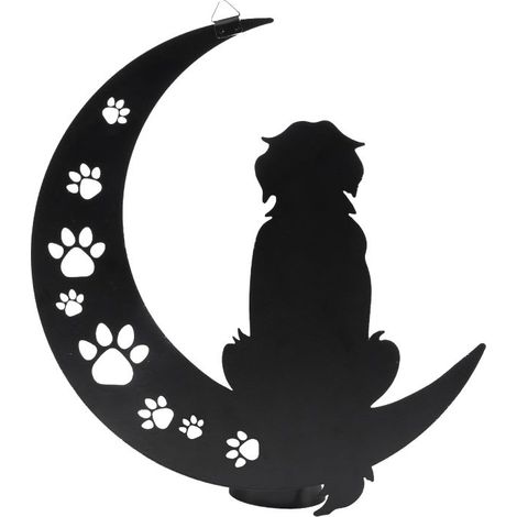 Décoration Murale Métal Chien – Sculpture Noire 30 cm – Résistante Intempéries – Pour Jardin, Maison, Balcon, Terrasse, Chambre (1/5)