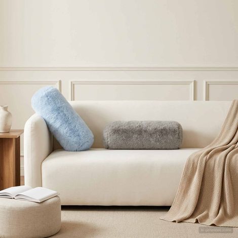 vidaXL Cushion Cover 2 pcs HEERLEN Light Grey 脴 15 x 40 cm (1/5)