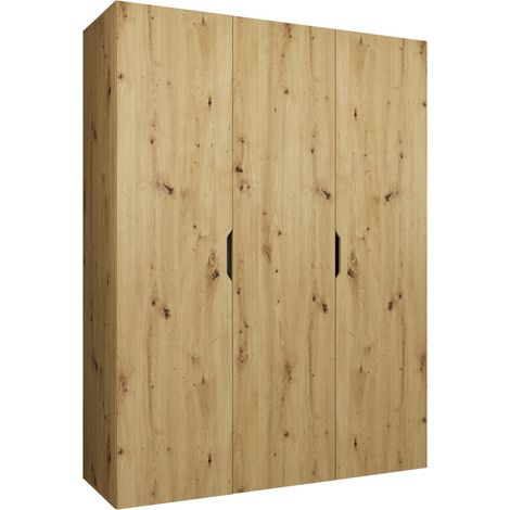 Armoire Hartford 511, Chêne Artisan, 202x150x50cm, Portes d'armoire: Avec des charnières, Nombre d'étagères: 0 (1/4)