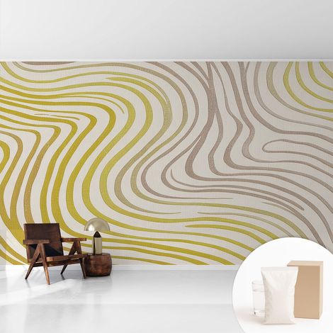 Tapete Vliestapete mit Kleber - abwaschbar - Tapete mit Motiv - trendige Wanddeko - elegant Fototapete Fließende Eleganz 416x254 cm (1/5)